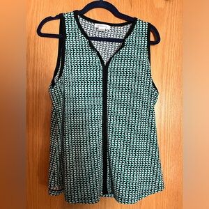 Large Liz Claiborne Navy/Green tank top